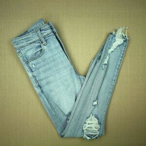 American Eagle Hi Rise Jegging Crop Jeans Women's Size 2 Next Level Distressed